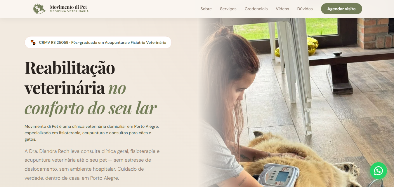 Site Profissional para Movimento Di Pet